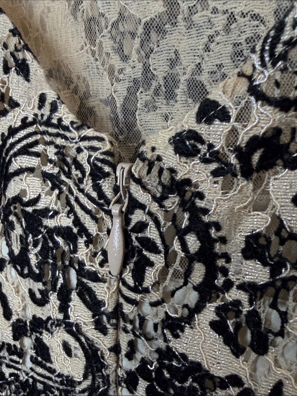 Kay Unger Black White Paisley Lace Cocktail Dress Size 6 - Picture 7 of 8